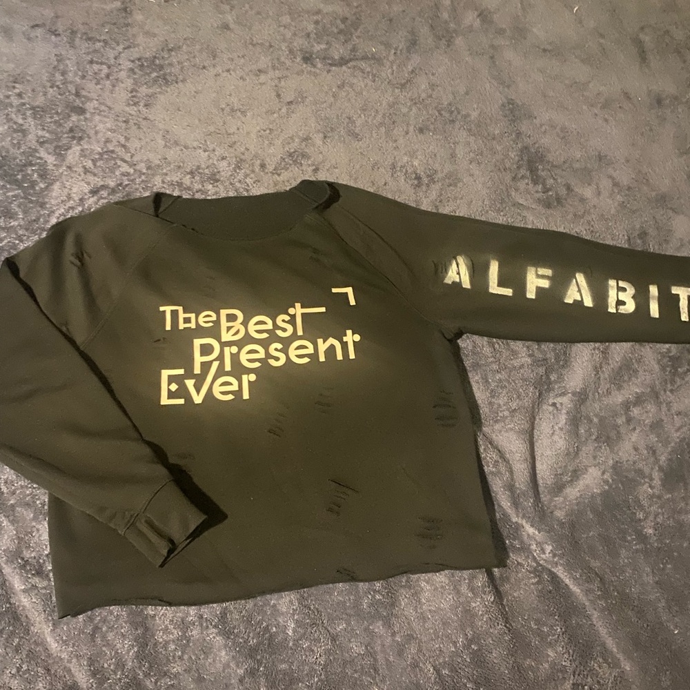 Black Sweatshirt with Yellow Lettering